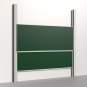 Pylonentafel, 250x100 cm, 2-flächig, höhenverstellbar, Stahlemaille grün 